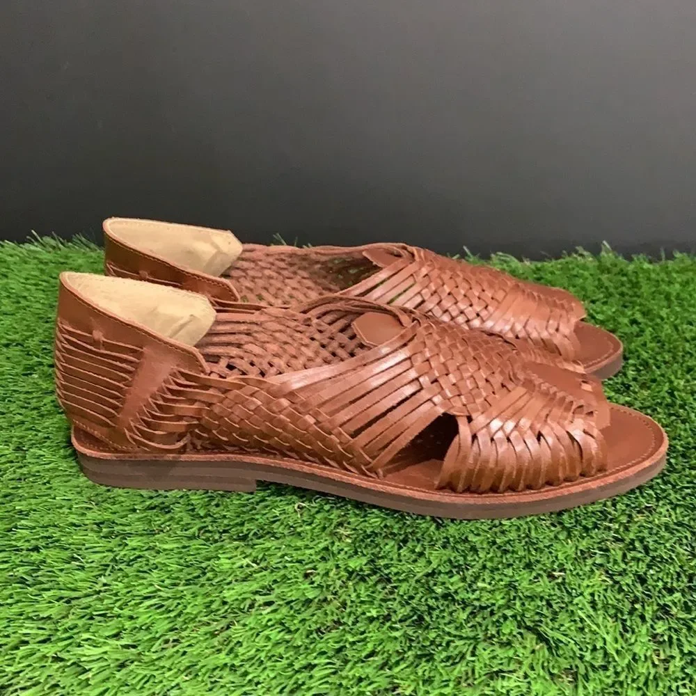 Chamula Open Toe GDL Huaraches Meg Brown NEW